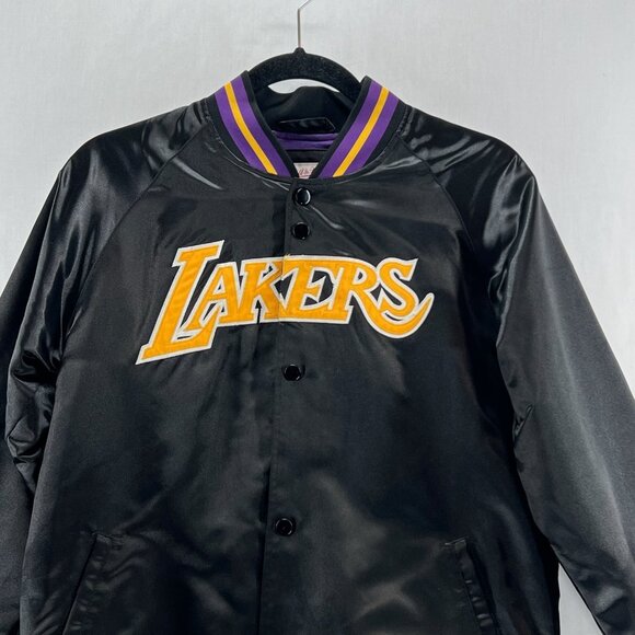 Mitchell & Ness Los Angeles Lakers Youth L 14/16 Varsity Jacket NBA Black/Purple - Picture 5 of 16